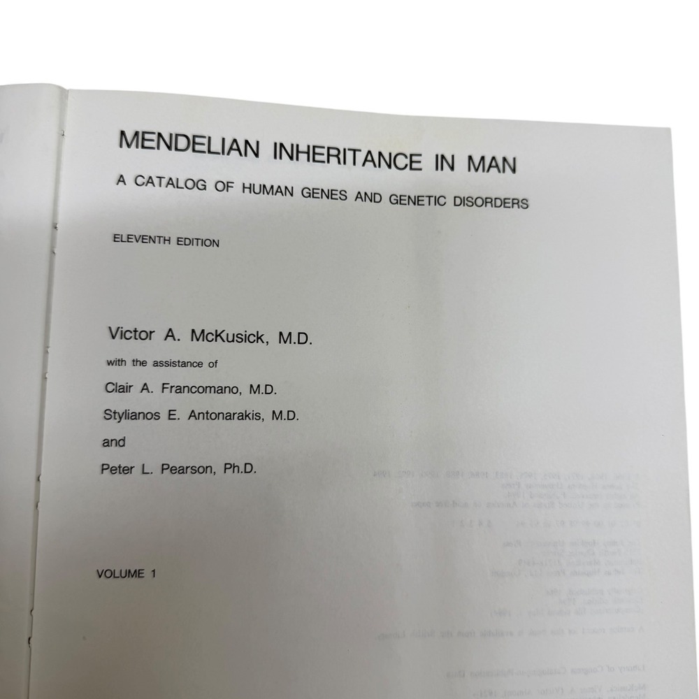Mendelian Inheritance in Man Victor McKusick 11th Ed Vol 1 Hardcover 1994 VTG - Picture 3 of 10